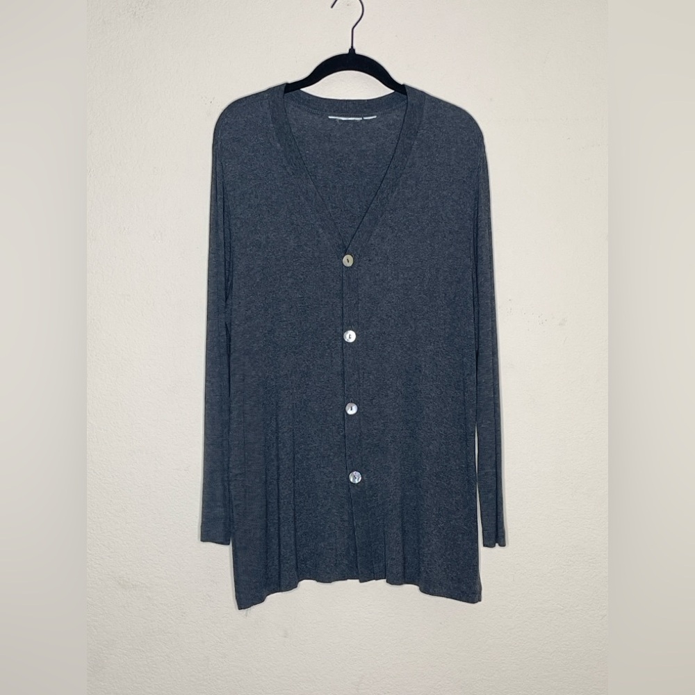 Women’s Grey Cardigan Dark Heather Gray Long Sleeve